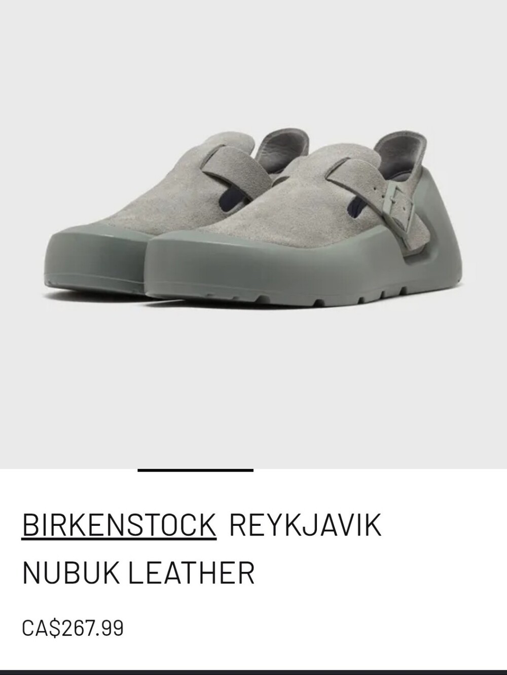 Birkenstock Reykjavik Nubuk Slip-On Clog in Light Grey-Green
